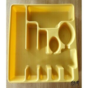 Rubbermaid Vintage Yellow Gold Flatware Drawer Organizer 2922